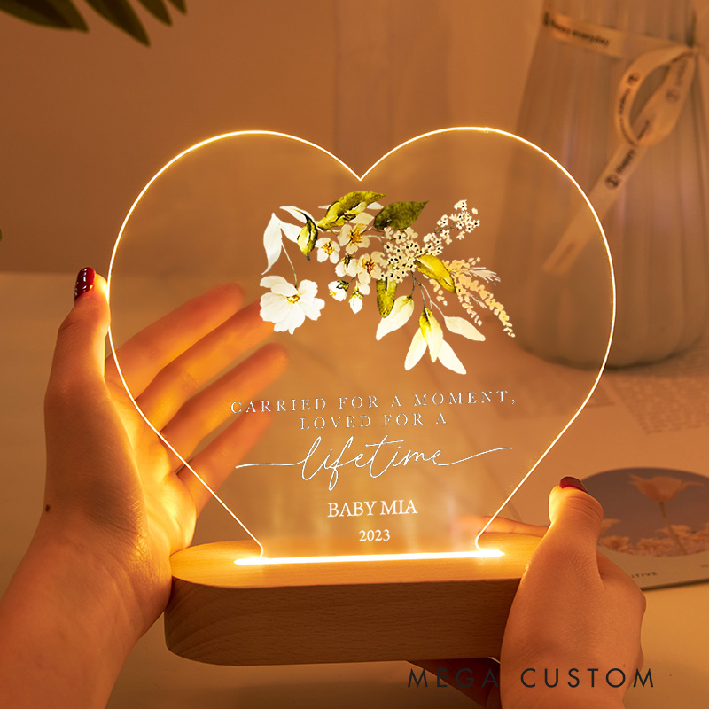 Personalized Baby Loss Memorial Plaque Miscarriage Keepsake Gift Remembrance Light Funeral Gift Loss of Baby Infant Loss Sympathy Gift 