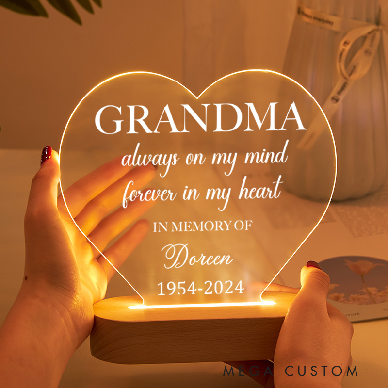 Personalized Grandma Memorial Plaque Custom Grandma Sympathy Gift Loss of Loved One Memorial Sign Bereavement Gift in Loving Memory Gifts