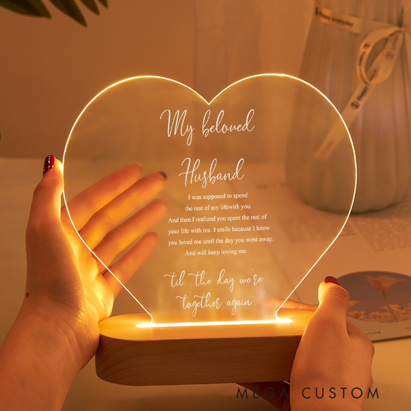 Personalized Memorial Table Sign for Loss of Husband Memorial Sign Bereavement Gift in Loving Memory Gifts Funeral Gifts for Loss of Husband