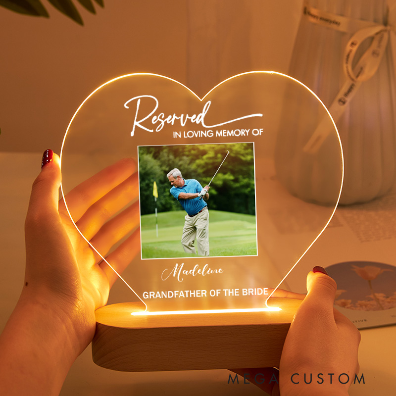 Personalized Reserved Memorial Sign Custom in Loving Memory Wedding Plaque Sympathy Gift Reserved Seat Sign Wedding Memorial Sign 