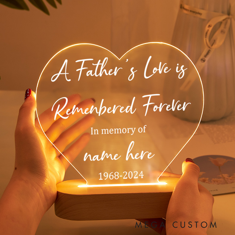 Personalized A Father's Love Memorial Plaque Sympathy Gift Father Memorial Sign Loss of Loved One Bereavement Gift Remembered Forever