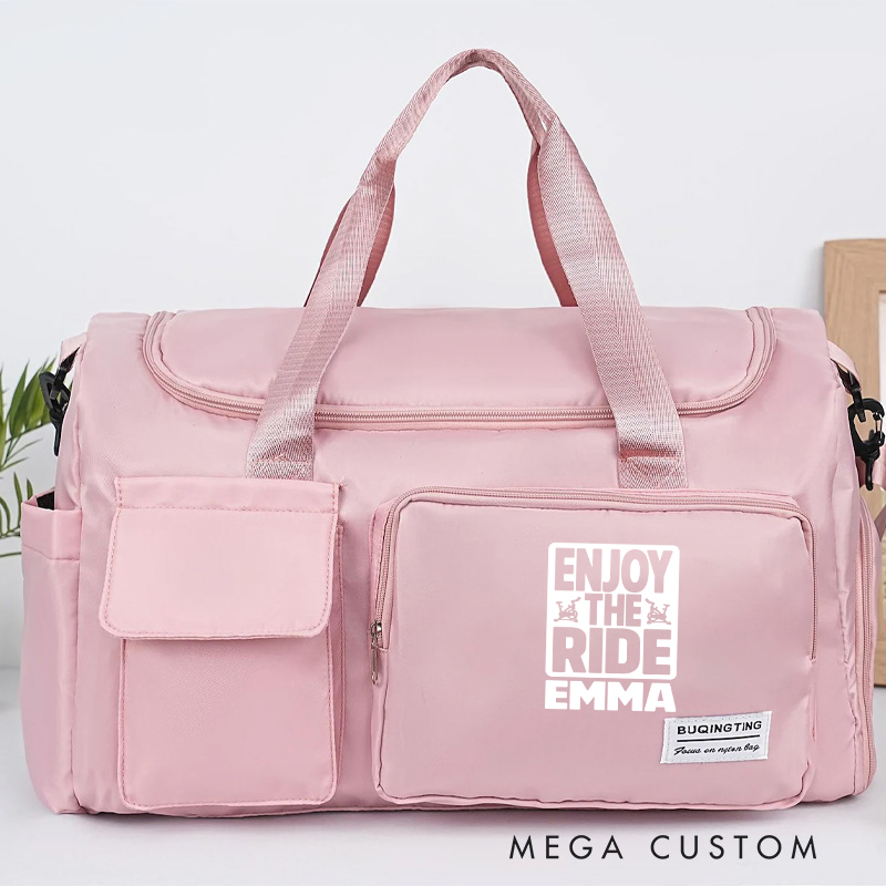Personalized Just Ride Duffel Bags with Multiple Compartments for Outdoor Adventures Riding Cycling Biking Enthusiasts