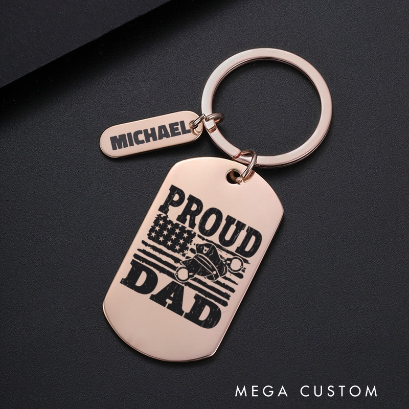 Personalized Police Officers Engraved Keychain Proud Dad Keychain Appreciation Gift for Police Officers