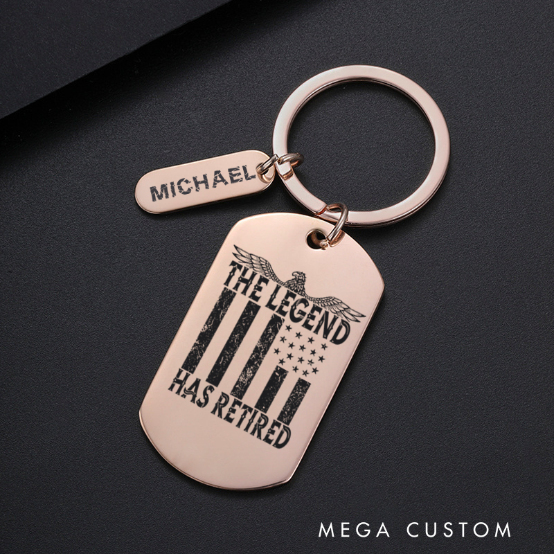 Personalized Police Officers Engraved Keychain the Legend Has Retired Keychain Appreciation Gift for Police Officers