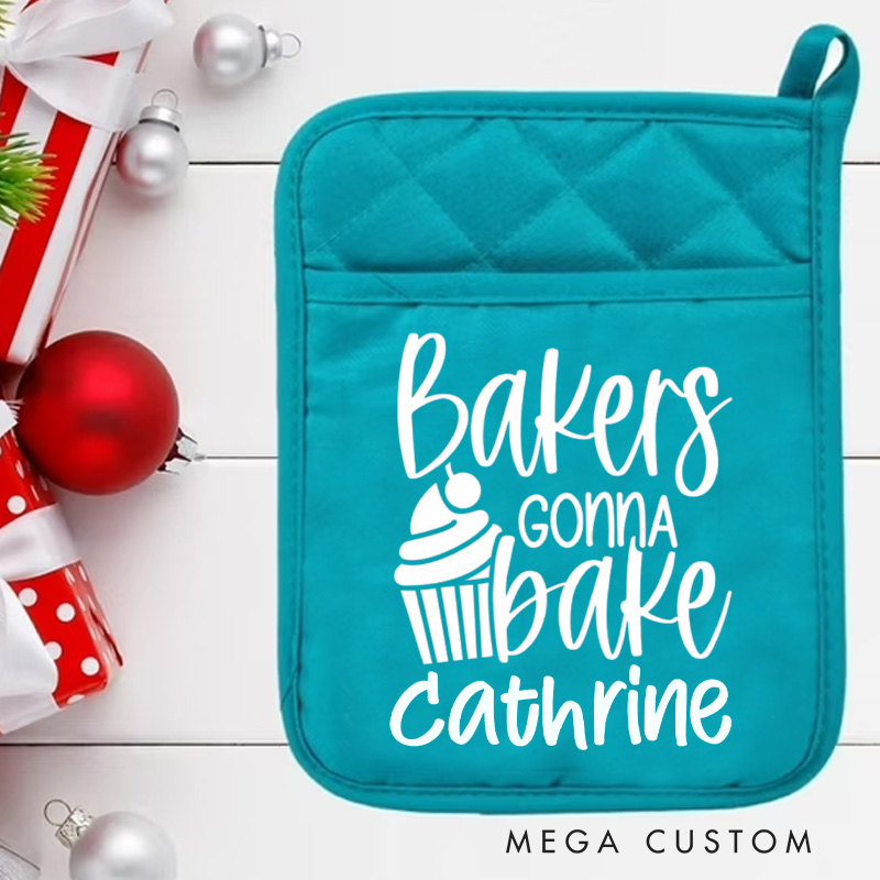 Personalized Bakers Gonna Bake Pot Holders Custom Cake Potholder with Name Gift Baking Lovers Gift Baker Gift