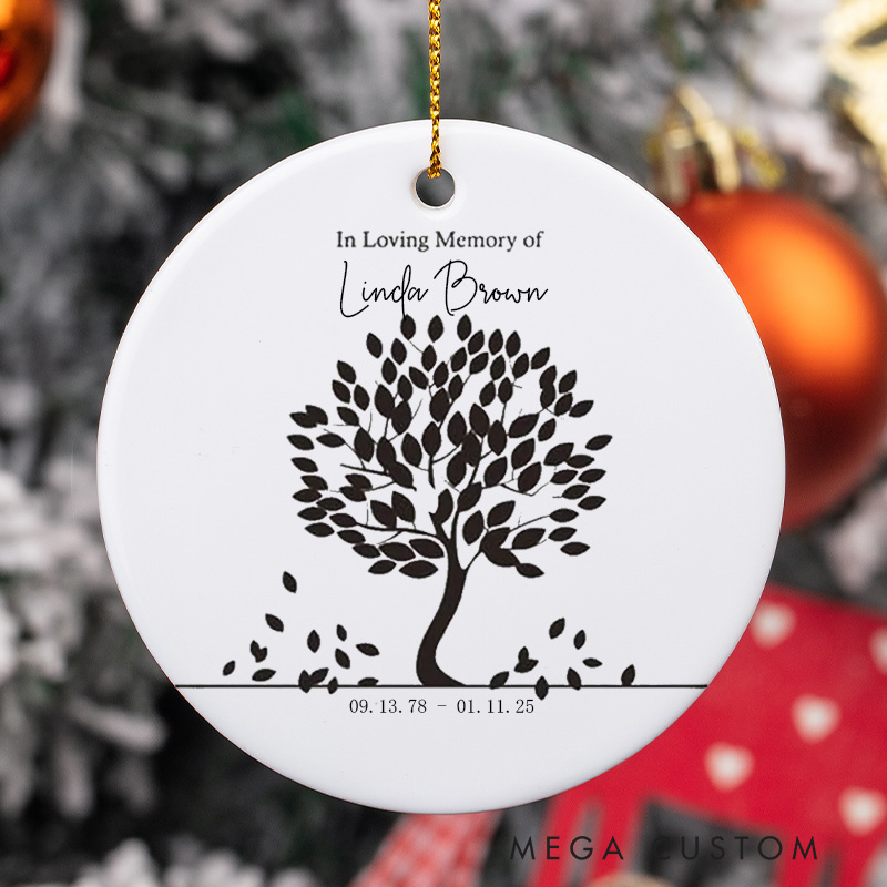 Personalized Memorial Ornament in Loving Memory Sympathy Gift for Loss of Loved One Family Loss Ornament Christmas Remembrance
