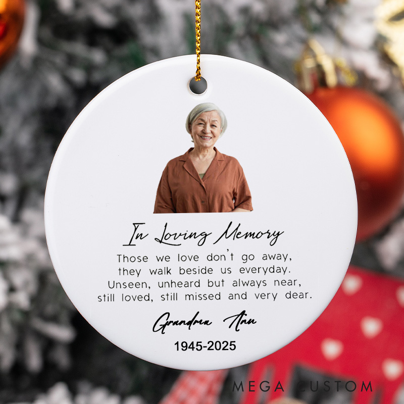 Personalized in Loving Memory Photo Ornament Bereavement Gifts Ornament Keepsake Custom Christmas Remembrance Sympathy Gift 