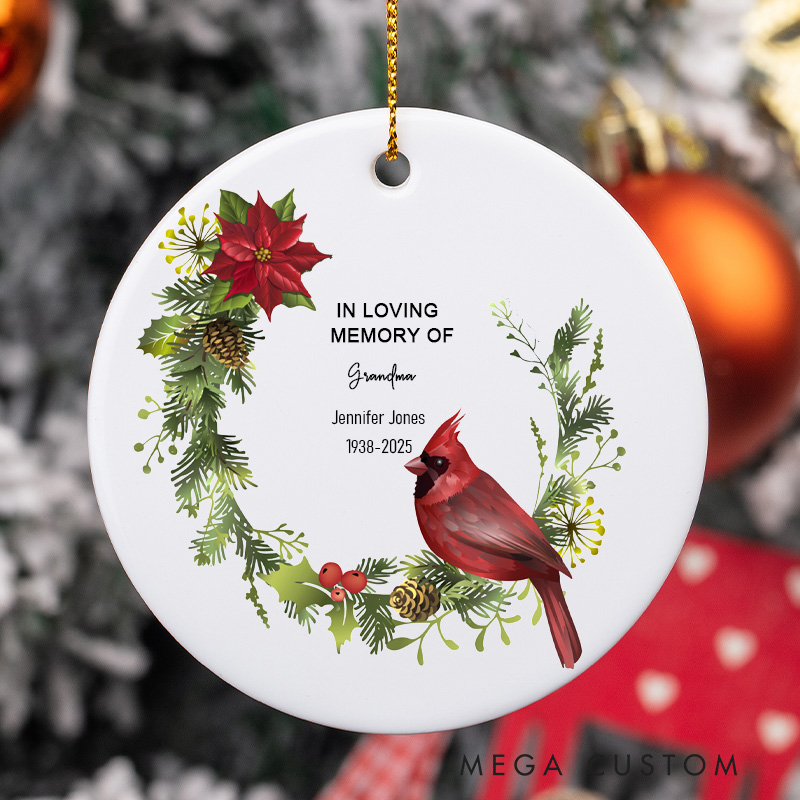 Personalized Ceramic Memorial Ornament in Memory of Christmas Ornament for Loss of Loved One Sign Christmas Remembrance Sympathy Gift