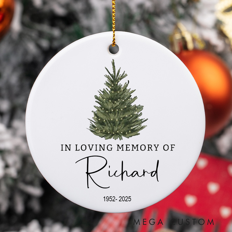 Personalized Memorial Minimalist Ornament in Loving Memory Keepsake Thoughtful Remembrance Gift Sympathy Ornament Bereavement Gift