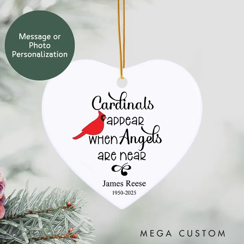 Personalized Cardinal Christmas Ornament Memorial Ornament for Loss of Loved One Red Cardinal Bereavement Gifts Christmas Remembrance