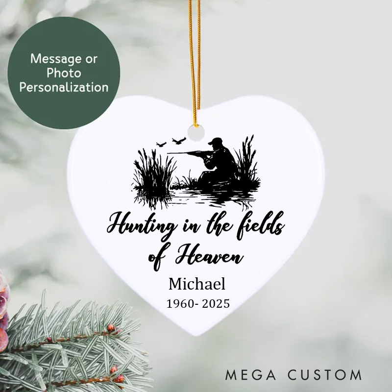 Personalized Duck Hunting Memorial Ornament Duck Hunting Christmas Ornament Bird Hunting in Heaven Sympathy Gift for Loss of Dad Grandpa Loved One