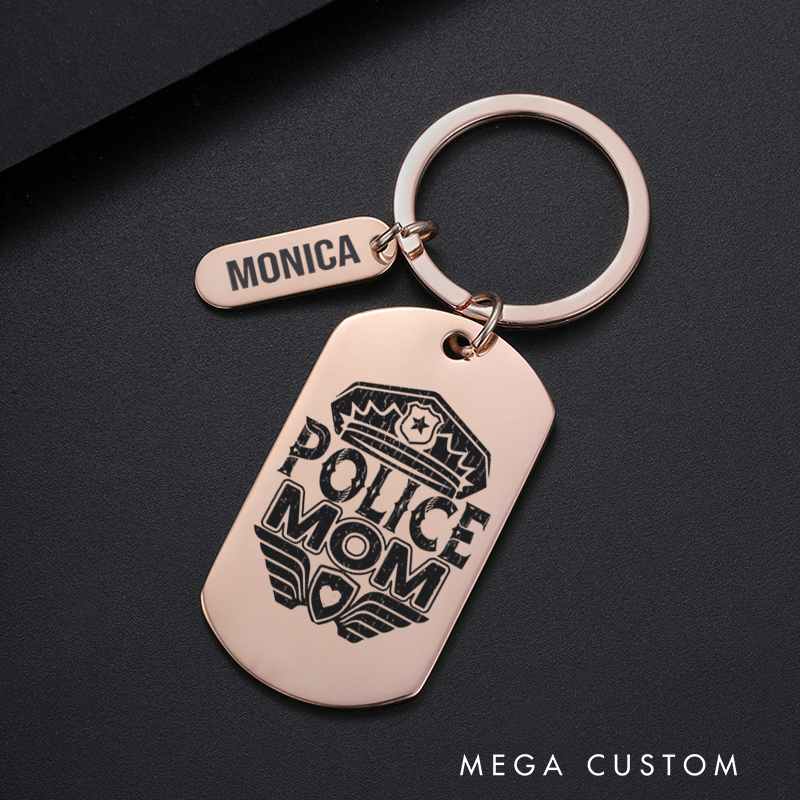 Personalized Police Officers Engraved Keychain Police Mom Keychain Appreciation Gift for Police Officers