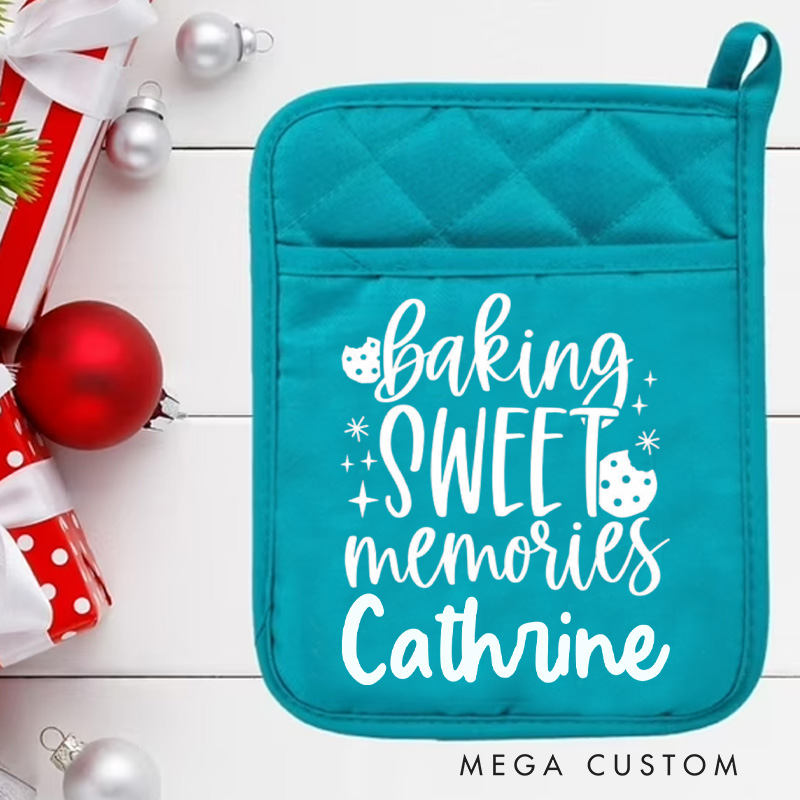 Personalized Baking Sweet Memories Pot Holders Custom Cookies Potholder with Name Baking Lovers Gift Baker Gift