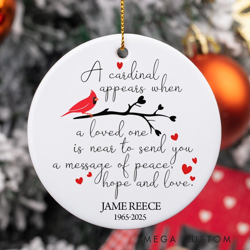 Personalized Memorial Ornament Sympathy Cardinal Christmas Ornament for Loss of Loved One Condolences Gifts in Loving Memory Gift