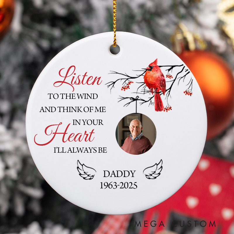Personalized Photo Memorial Ornament Custom in Loving Memory Ornament Keepsake for Loss of Loved One Christmas Remembrance Condolence Gifts