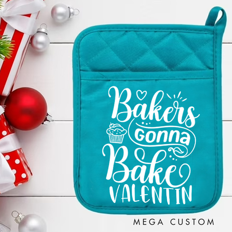 Personalized Bakers Gonna Bake Pot Holders Custom Cupcake Baking Potholder with Name Baking Lovers Gift for Baker Gift Christmas Gift