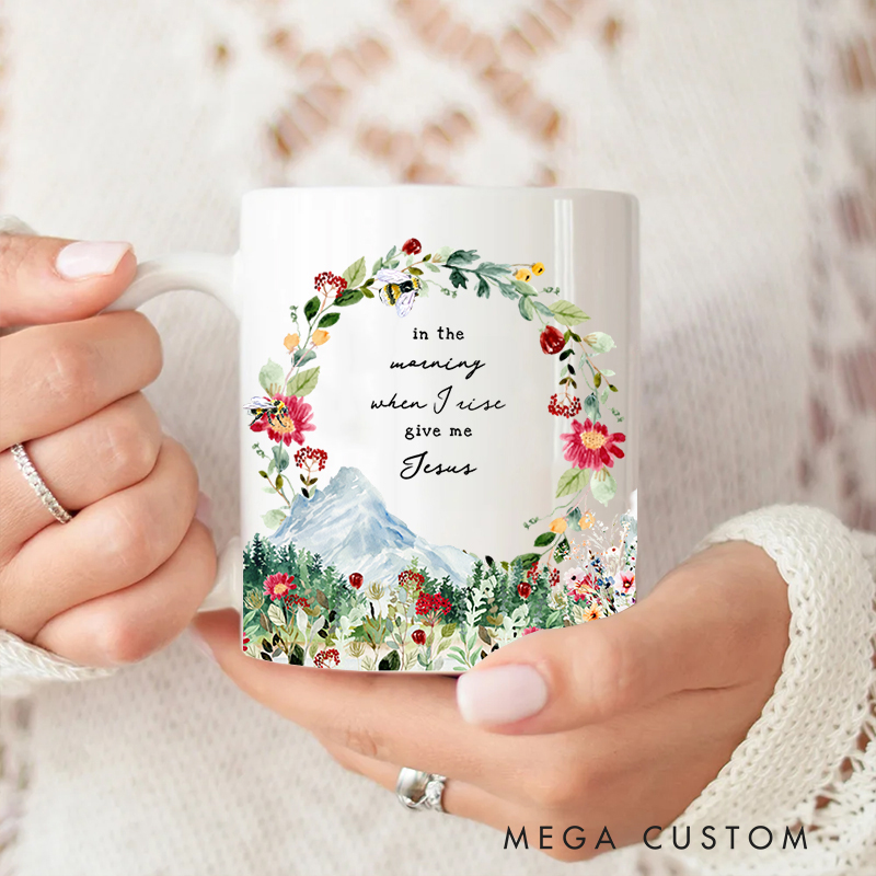 Personalized Give Me Jesus Ceramic Mug with Name Birthday Gift for Christian Positive Affirmation Religious Gift for Christian