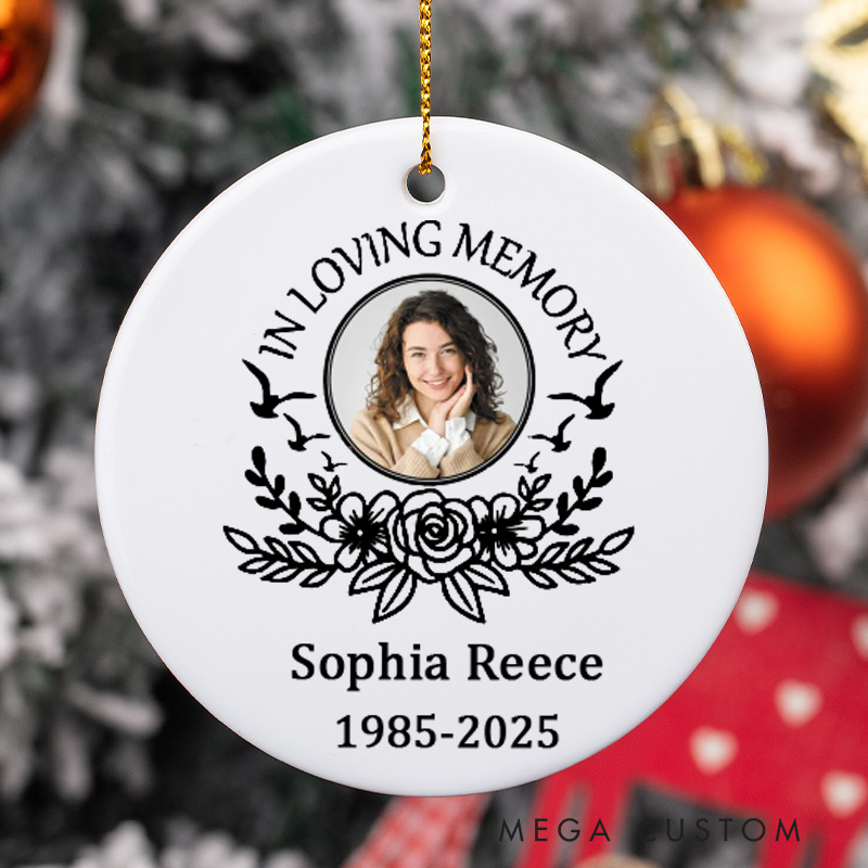 Personalized Photo Memorial Ornament in Loving Memory of Gift Bereavement Gift Christmas Ornament for Loss of Loved One Sympathy Gifts