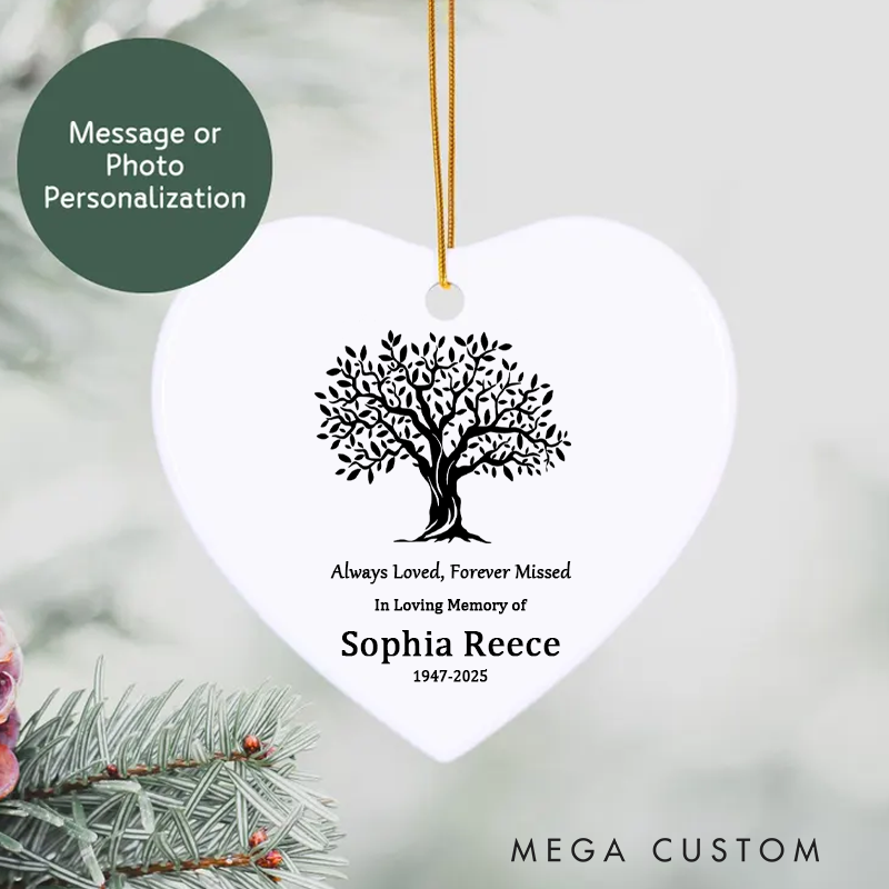 Personalized Tree of Life Memorial Ornament Custom Name Sympathy Ornament for Loss of Loved One Grieving Bereavement Gift Celebration of Life Gift