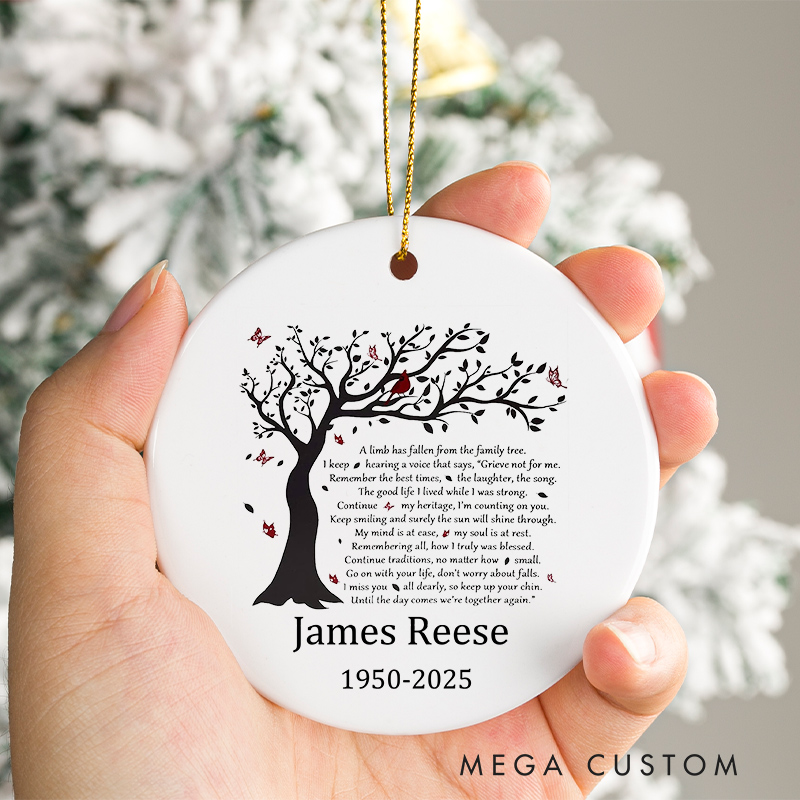Personalized Memorial Ornament Those We Love Don't Go Away Christmas Ornament Sympathy Gift for Loss of Loved One Memorial Tribute Remembrance
