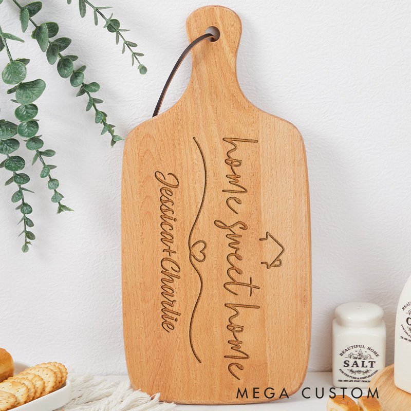 Personalized Home Sweet Home Cutting Board Custom Names Housewarming Gift
