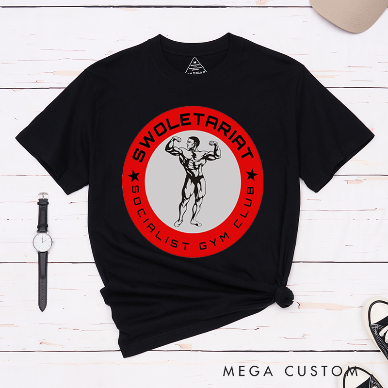 Personalized Statement GymT-Shirt with a Strong Bodybuilder Graphic Encircled for Fitness Enthusiasts Bodybuilders and Gym Lovers