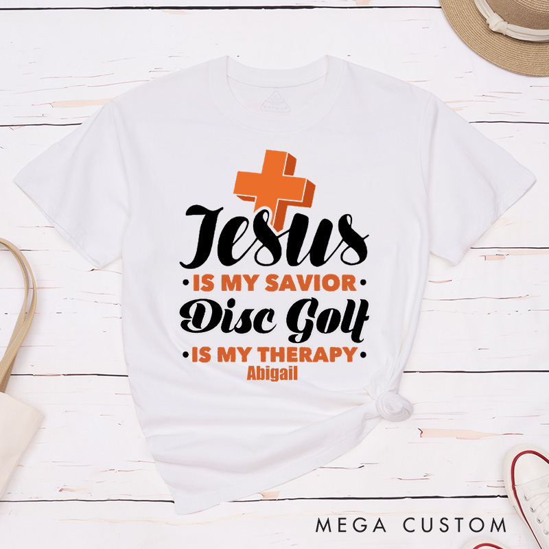 Personalized Jesus Is My Savior Classic T-Shirt with Custom Name Inspirational Shirt Religious Birthday Gift for Christians