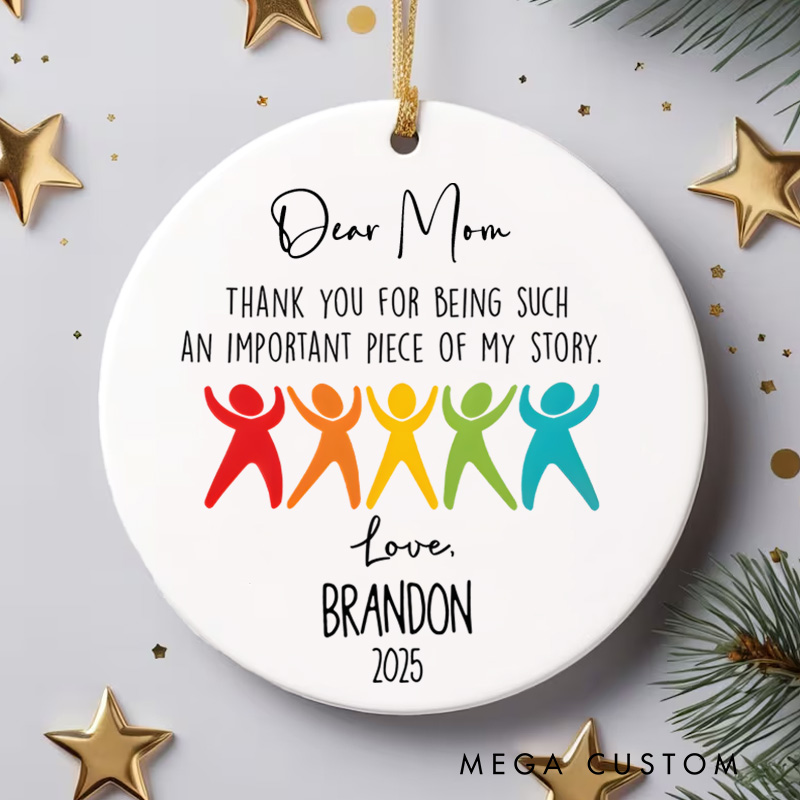 Personalized Thank You Ribbon People Design Christmas Ornament for Someone Who Made a Difference in My Story Motivational Gift