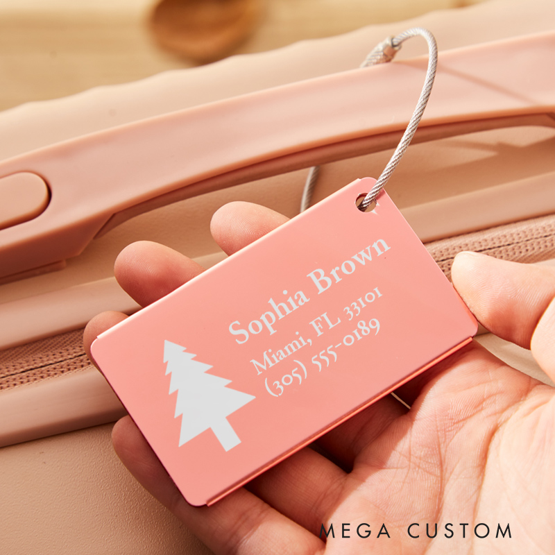 Personalized Traveling Lovers Metal Luggage Tag Travel Bag ID Tag Gift for Vacation