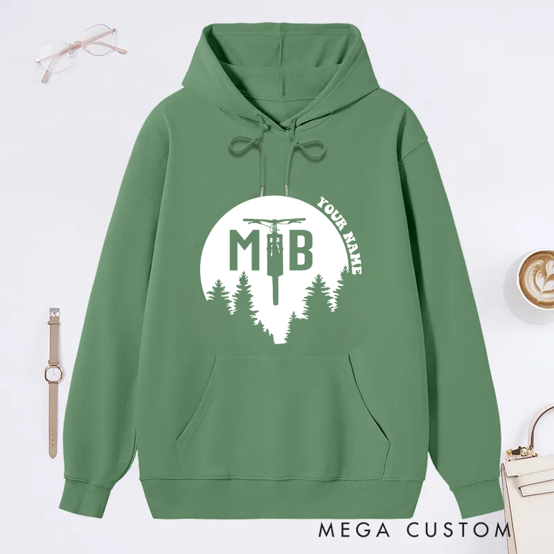 Personalized Mountain Bike Classic Hoodies with MTB Adventure Design for Outdoor Adventures Riding Cycling Biking Enthusiasts