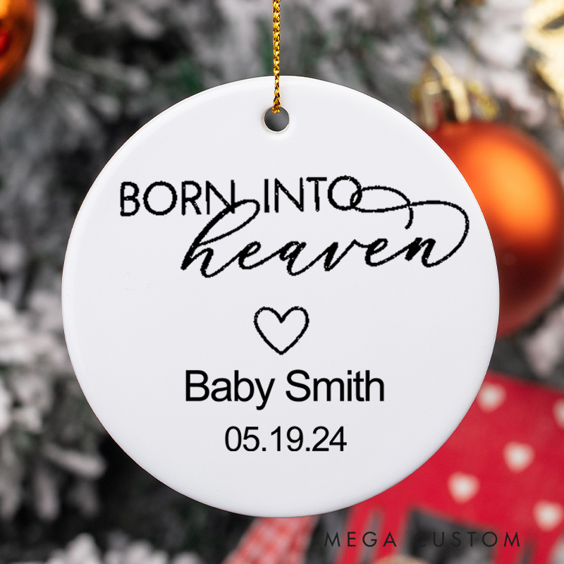 Personalized Baby Loss Ornament Gift Infant Loss Keepsake for Christmas Tree Born into Heaven Miscarriage Keepsake Sympathy Gifts