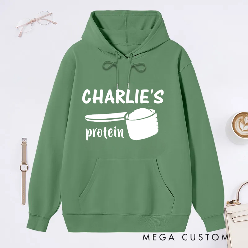 Personalized Protein Classic Hoodies with Protein Scoop Design for Fitness Enthusiasts Bodybuilders and Gym Lovers