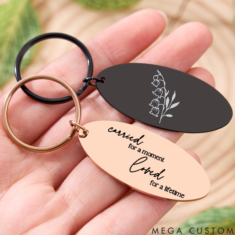 Personalized Loss of Baby Keychain Remembrance Jewelry for Child Loss Stillborn Memorial Keepsake Gift for Mom Miscarriage Sympathy Keychain