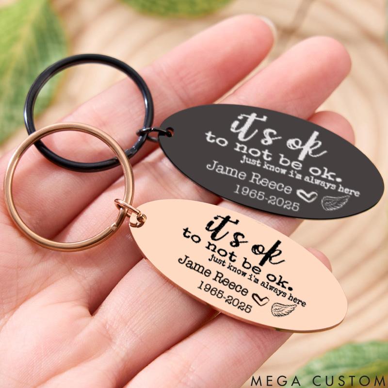 Personalized Memorial Keychain Engraved Heart Keychain for Loss of Loved One Loss of Son Loss of Child Miscarriage Gift Memorial Gift