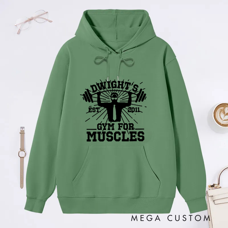 Personalized Fitness Classic Hoodies with Bold Barbell Graphic for Fitness Enthusiasts Bodybuilders and Gym Lovers