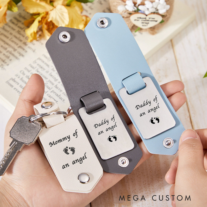 Personalized Loss Memorial Keychain Mommy Daddy of an Angel Keyring Miscarriage Keepsake Baby Memorial Jewelry Gift for Infant Loss
