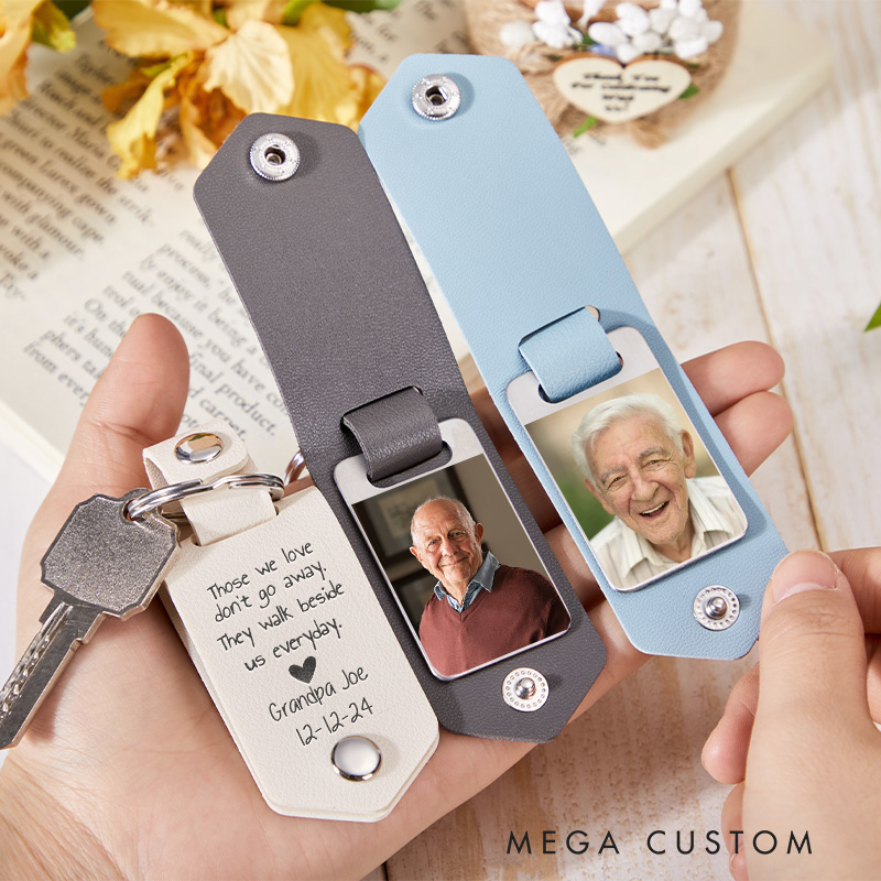 Personalized Memorial Keychain Grandpa Remembrance Keychain Grief Loss Gift Memory Keepsake Photo keychain In Memory of Loved One Gifts