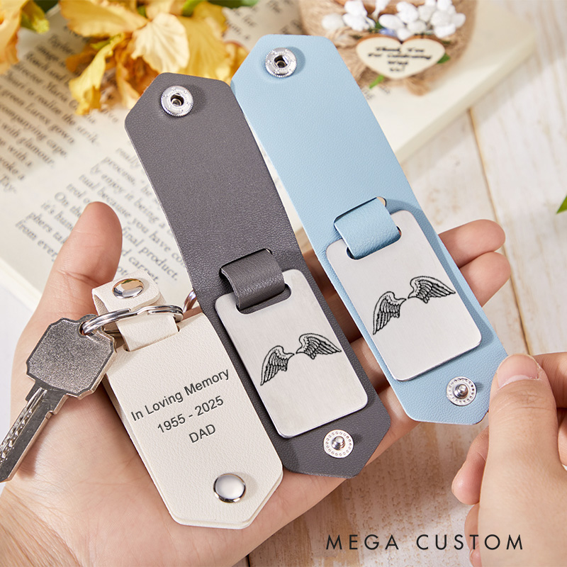 Personalized Memorial Keychain Gift for Loss of Loved One Sympathy Gift Keepsake in Loving Memory of Keyring Remembrance Gift 
