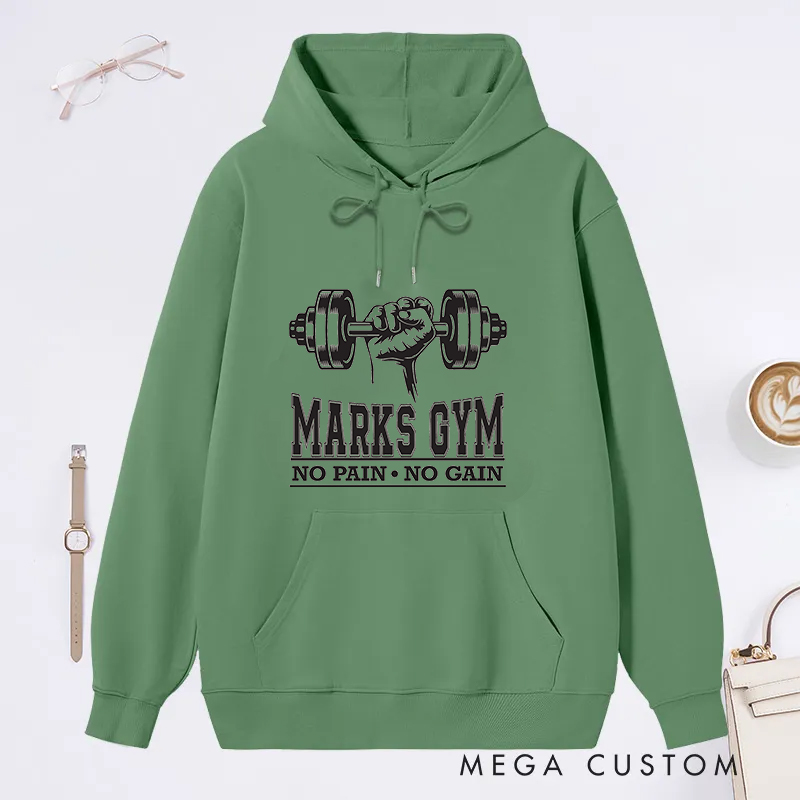 Personalized Fitness Classic Hoodies with Dumbbell and Motivational Quote for Fitness Enthusiasts Bodybuilders and Gym Lovers