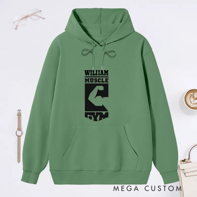 Personalized Gym Classic Hoodies with Bold Arm Design for Fitness Enthusiasts Bodybuilders and Gym Lovers