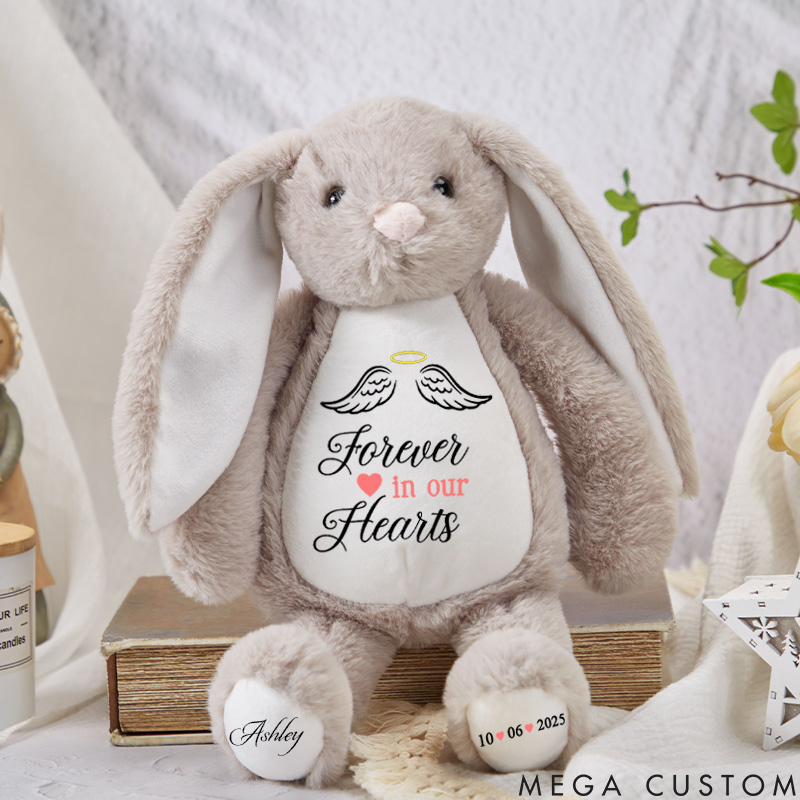 Personalized Miscarriage Bunny Baby Loss Keepsake Remembrance Gifts Angel Baby Stuffed Animal Infant Loss Gifts Rainbow Baby Gift
