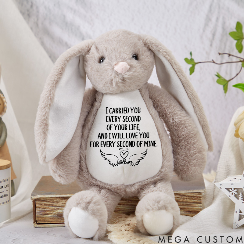 Personalized Miscarriage Memorial Bunny Custom Name Stuffed Animal in Memory Of Infant Loss Remembrance Baby Grieving Stillborn Gifts