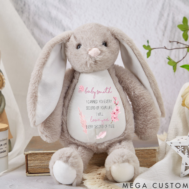Personalized Miscarriage Bunny Baby Loss Gift Memorial Stuffed Bunny for Infant Loss Mom Plush Bunny Angel Baby Keepsake Sympathy Gift