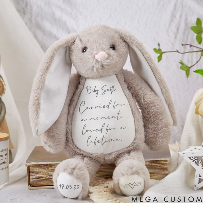 Personalized Baby Loss Bunny Miscarriage Teddy Still Born Gifts Infant Loss Memorial Teddy Bear Angel Baby Keepsake Remembrance Sympathy Gift