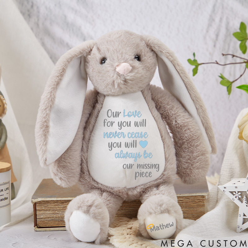 Personalized Miscarriage Bunny Angel Baby Infant Loss Gift Custom Stuffed Animal Miscarriage Memorial Gift Rainbow Baby Keepsake 