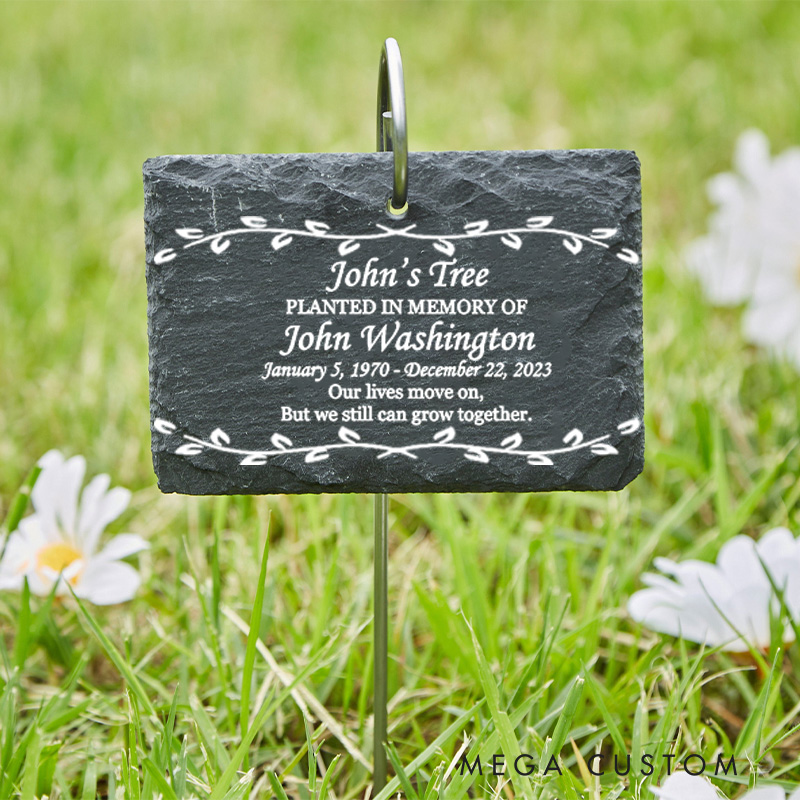 Personalized Memorial Grave Marker in Loving Memory of Garden Stone Custom Name Plate Outdoor Memorial Plaque Sympathy Gift