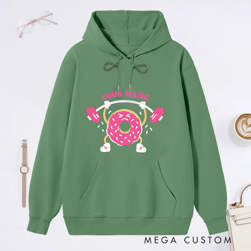 Personalized Fitness Classic Hoodies with Fun Donut Weightlifting Design for Fitness Enthusiasts Bodybuilders and Gym Lovers