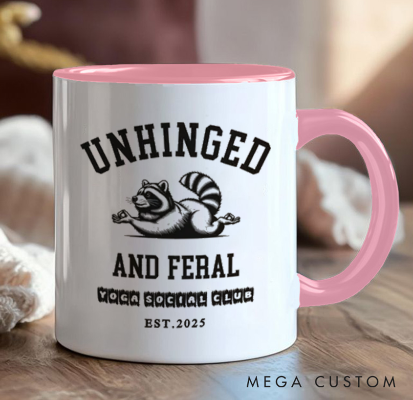 Personalized Yoga Mug with Funny Raccoon Design Custom Time Perfect Gift for Yoga Lover and Unique Gifts