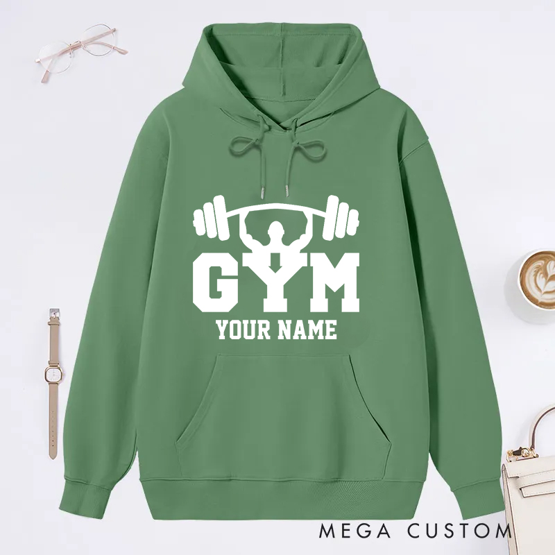 Personalized Fitness Classic Hoodies with Minimalist Weightlifting Logo for Fitness Enthusiasts Bodybuilders and Gym Lovers