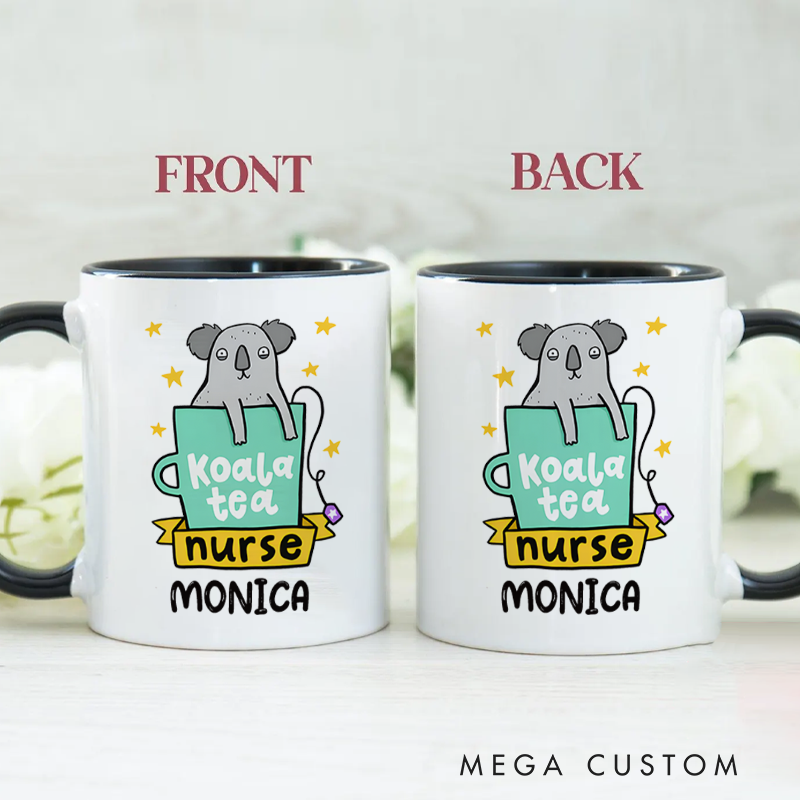 Personalized Nurse Mug Koala Tea Nurse Design Coffee Mug Gift